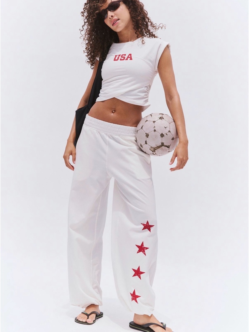 New Free People Movement USA White Hot Shot Match Day Crossover Set Sz M